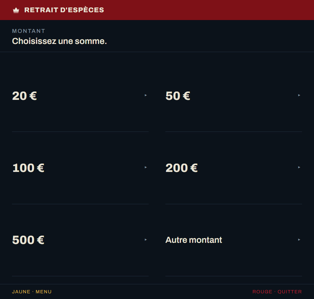Le distributeur de billets en jeu