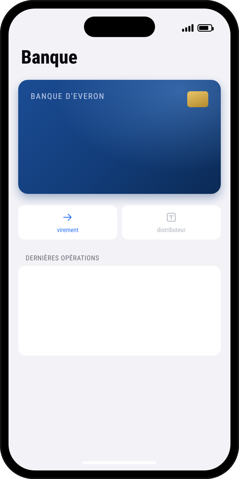L'application bancaire du téléphone en jeu